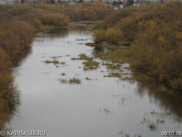 Река Омь в районе ЦРБ